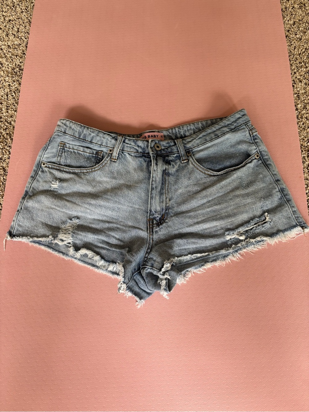 Denim Cutoff Shorts - Light Blue Distressed Women’s Shorts